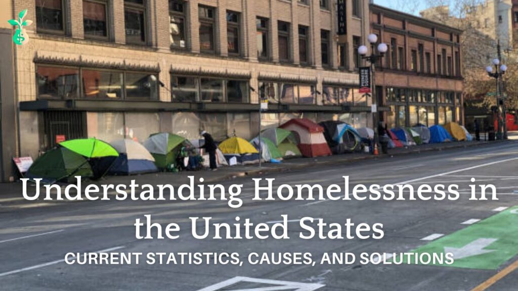 Homelessness in the United States An urban street view highlighting individuals without stable housing in 2025